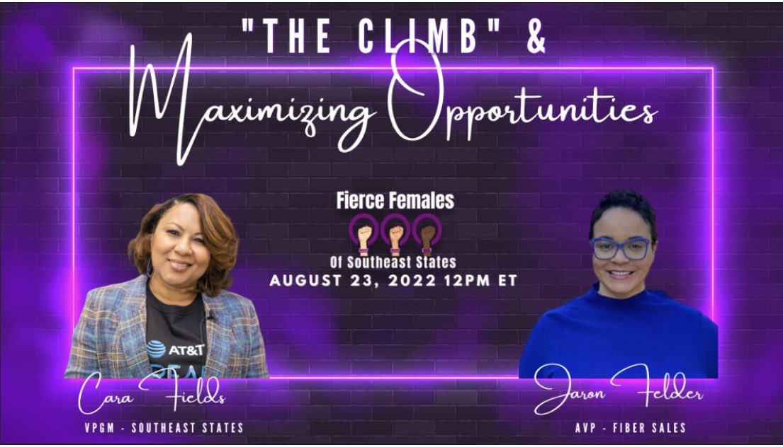 Excited to join none other than <a href="/carawfields/">Cara Fields</a> tomorrow as we discuss “The Climb” &amp; Maximizing Opportunities with the <a href="/SoutheastStates/">Southeast States</a> Fierce Females &amp; Men As Allies! Looking forward to it!