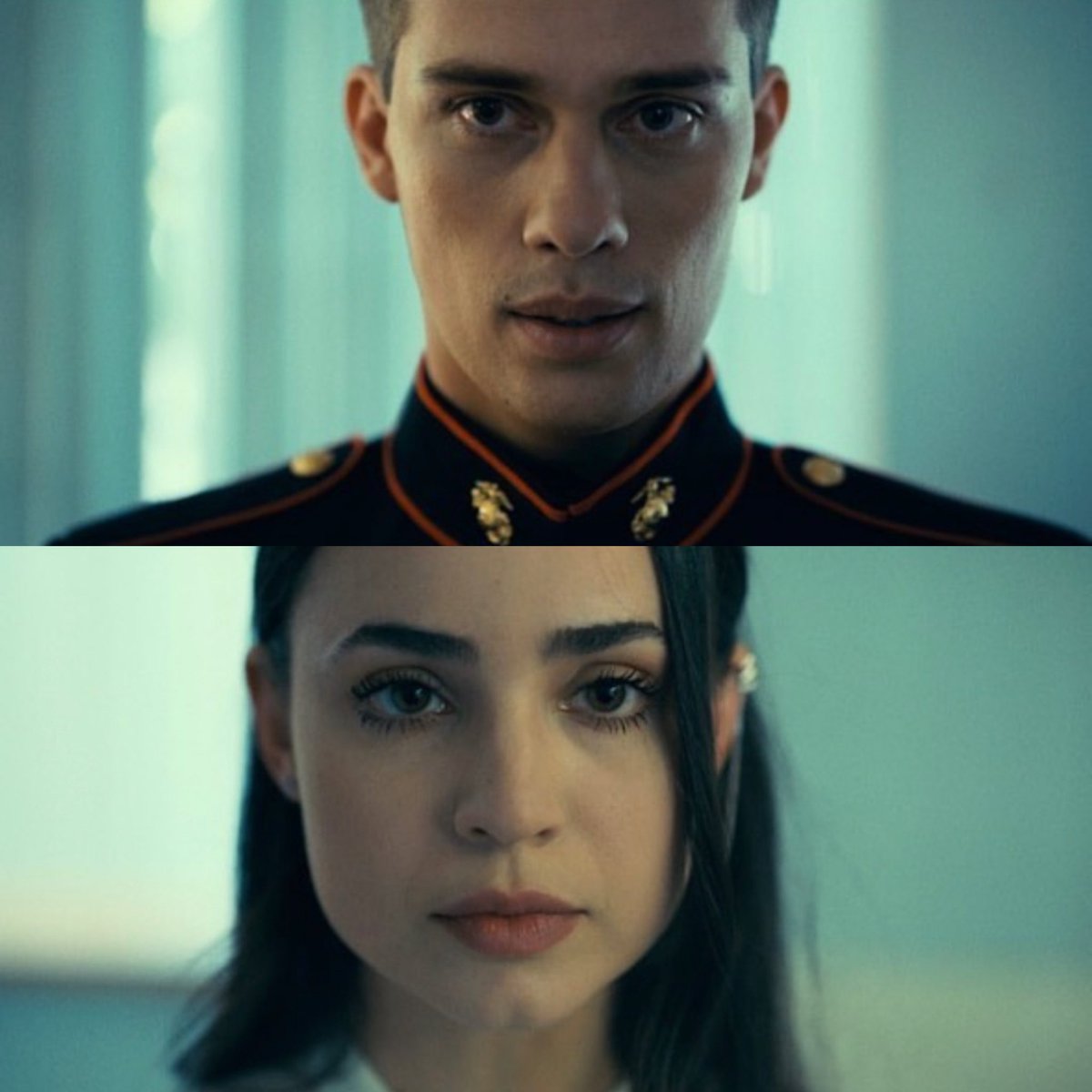 sicholascake's tweet photo. @SofiaCarson i could die in your eyes for the rest of my life #PurpleHeartsNetflix https://t.co/MRC90jAJXq