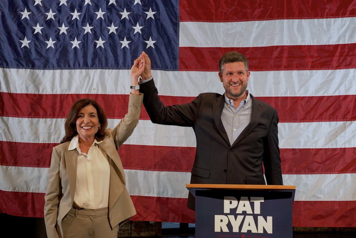 KathyHochul's tweet photo. .@PatRyanUC is the champion we need fighting for us in Congress. 

Let’s get him elected tomorrow, #NY19! https://t.co/ThNtRdRx19