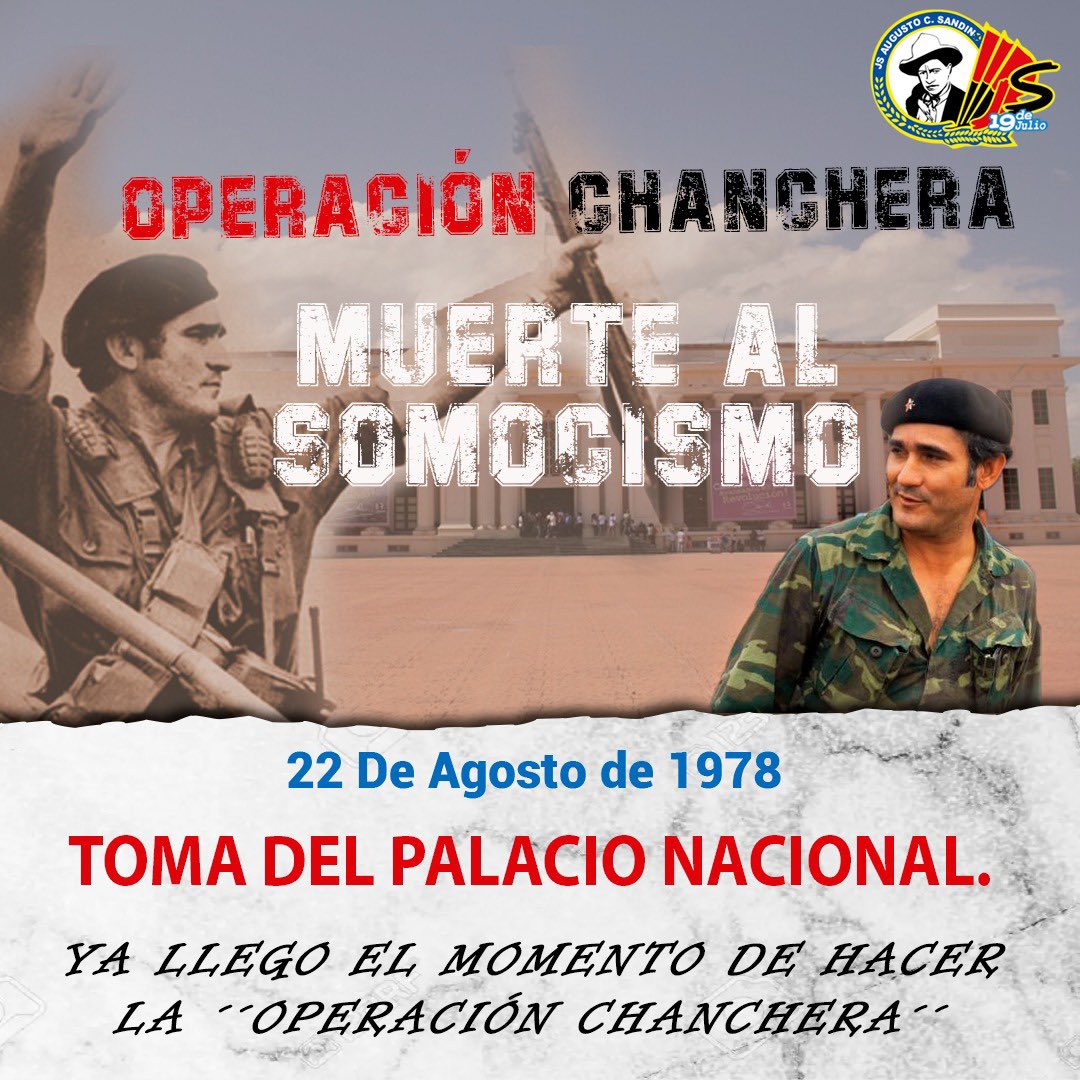 #22Agosto | el comando 'Rigoberto López Pérez' encabezado por el comandante Edén Pastora, se toman el Palacio Nacional asestándole un duro golpe a la dictadura Somocista 🔴⚫

#PatriaBenditayLibre ✊🏼