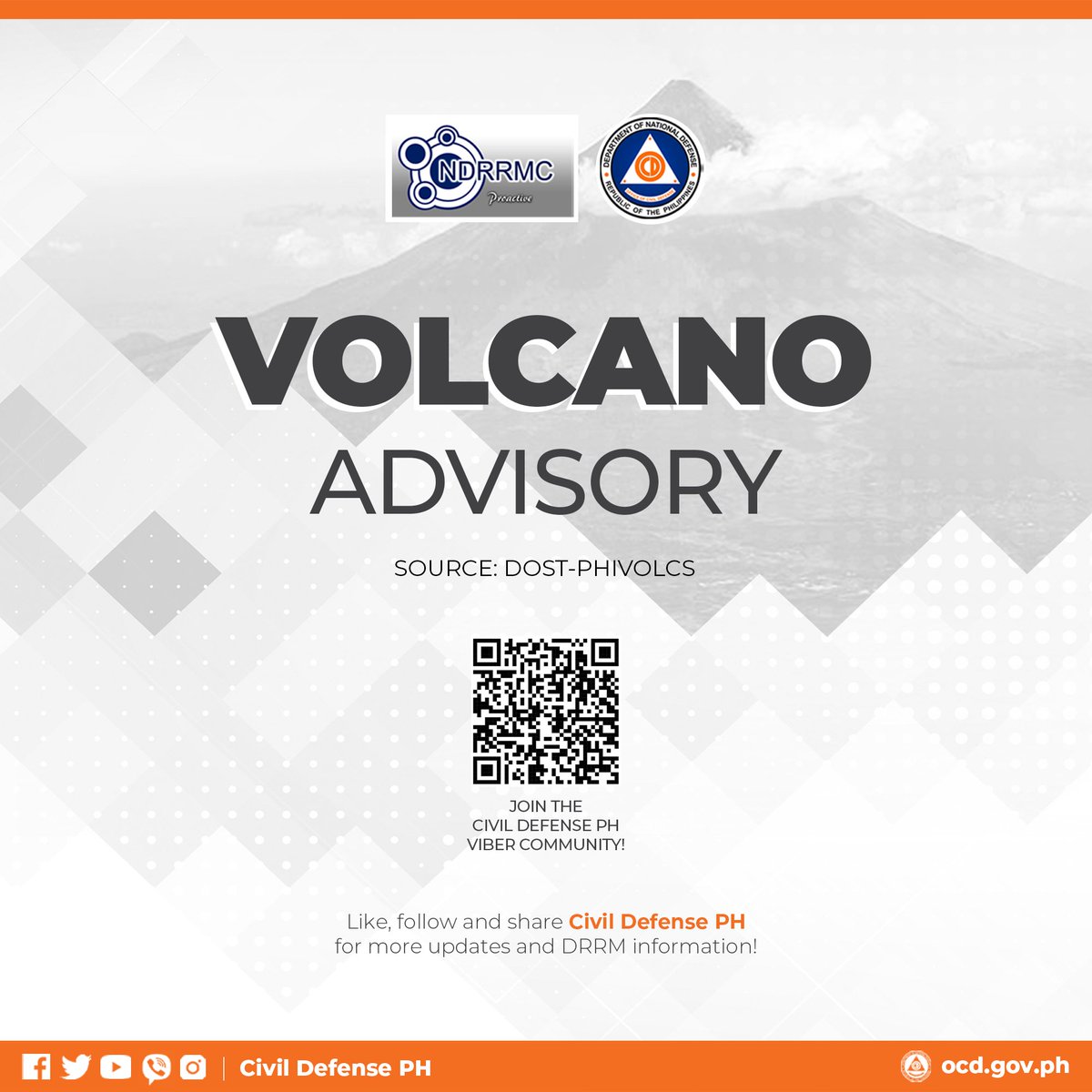 NDRRMC_OpCen's tweet photo. Para sa kapanatagan at kabatiran ng ating mga kababayan, ito ang pinakahuling ulat sa kalagayan ng mga aktibong bulkan ngayong August 23 2022, 08:00 AM.
TAAL VOLCANO- Alert Level 1
KANLAON VOLCANO- Alert Level 1
MAYON VOLCANO- Alert Level 1
#VolcanoPH
#NDRRMC
#CivilDefensePH https://t.co/c3rbM3Jrox