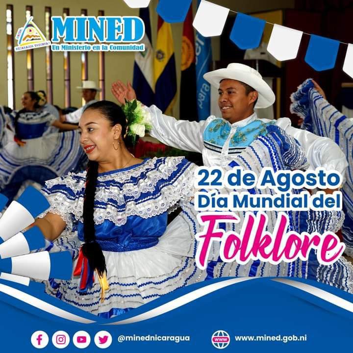 #22agosto Feliz dia Mundial del Folklore.
🎉🎉
Nuestra #Nicaragua alegre y hermosa en su Cultura.
#PatriaBenditayLibre 
@NanyNica2 @Amanecerabz @jbrisol @JDOSNICA @FcoRosales78 @PrensaPopulr