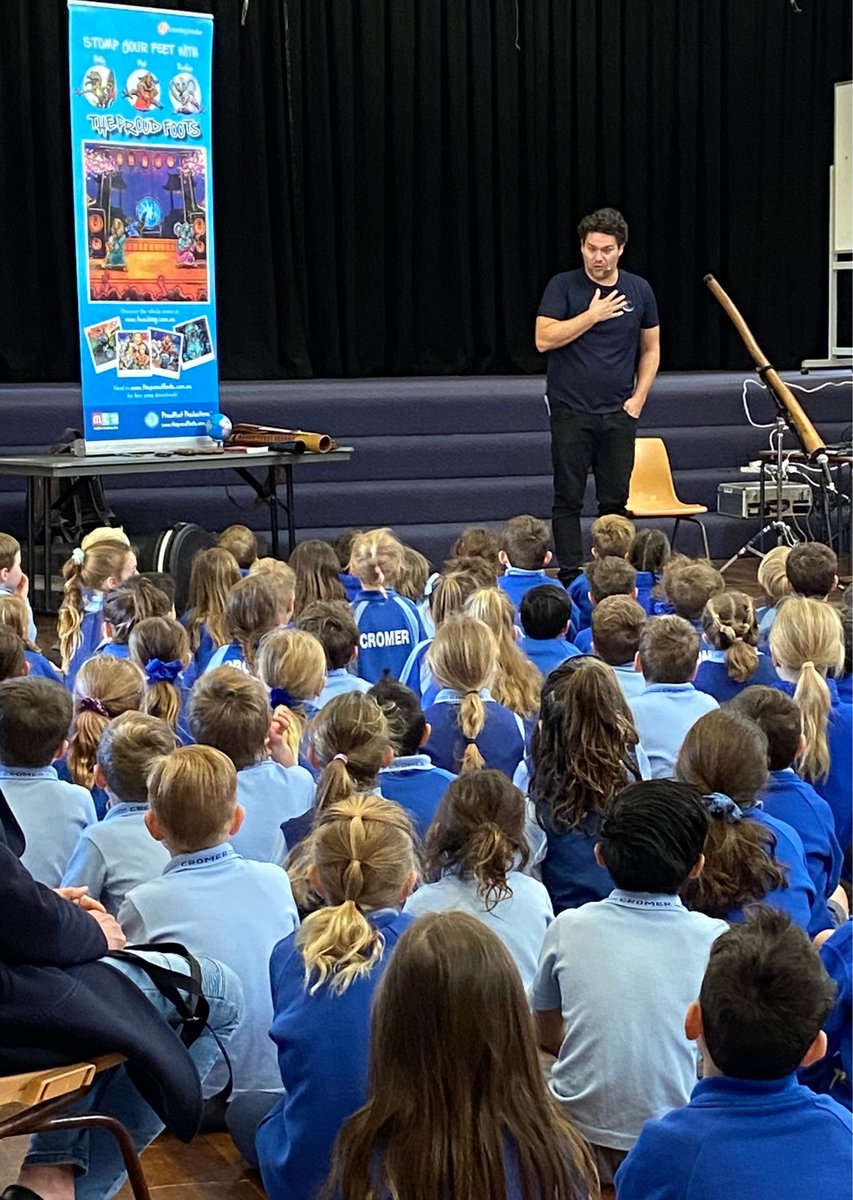CromerPublic's tweet photo. Our K-2 students had a wonderful morning with Lucas Proudfoot - an extremely entertaining Indigenous author, storyteller and musician! 📓 https://t.co/e3yxh3hvwm