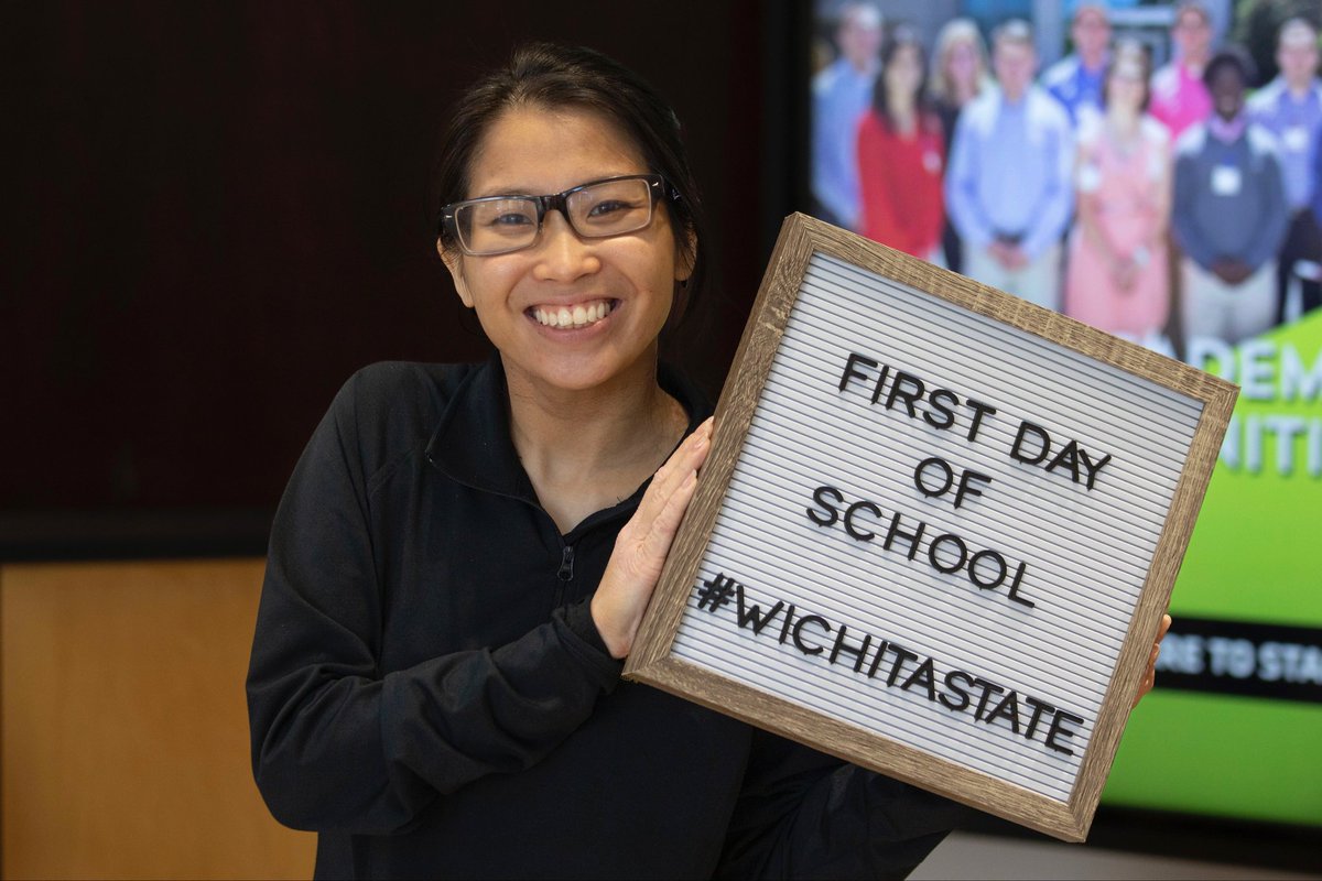 Even the <a href="/WichitaState/">Wichita State</a> Admissions team couldn't resist the urge to show out on the first day, including super-first-day staff Baylee &amp; Brittan. From all of us to all #Shockers, have a fantastic fall semester!