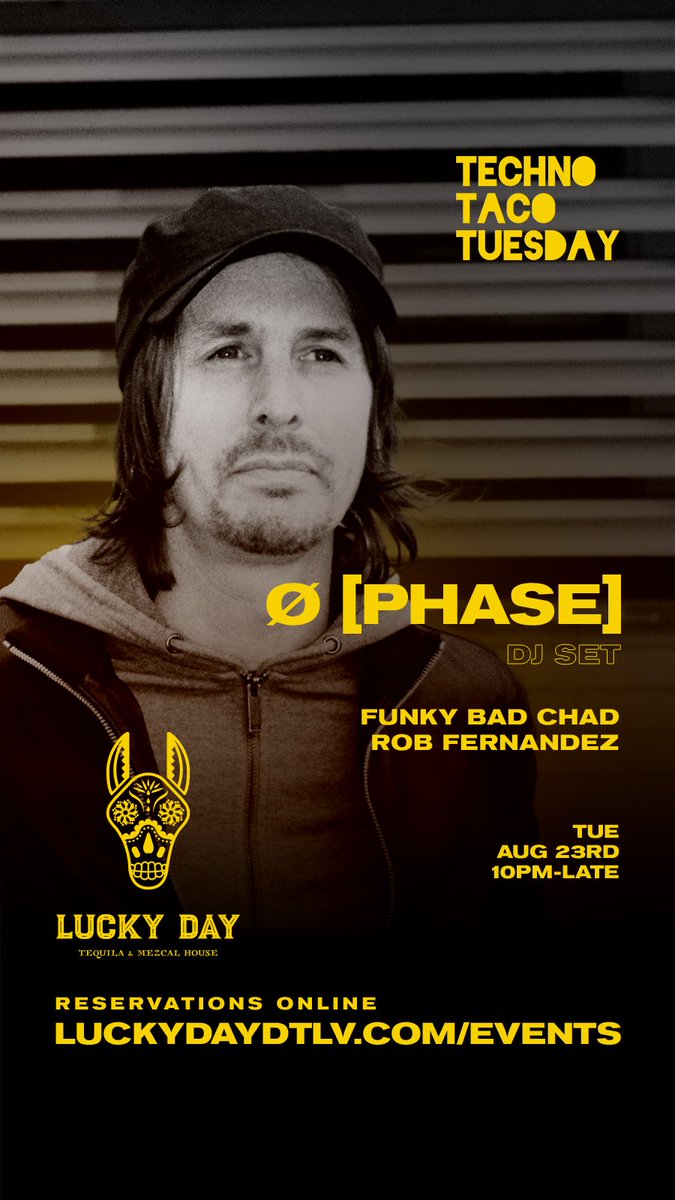 One of those nights only #TechnoTacoTuesday can bring you, Vegas... The only <a href="/AshleyPhase/">Ø [Phase]</a>. Don't miss out!