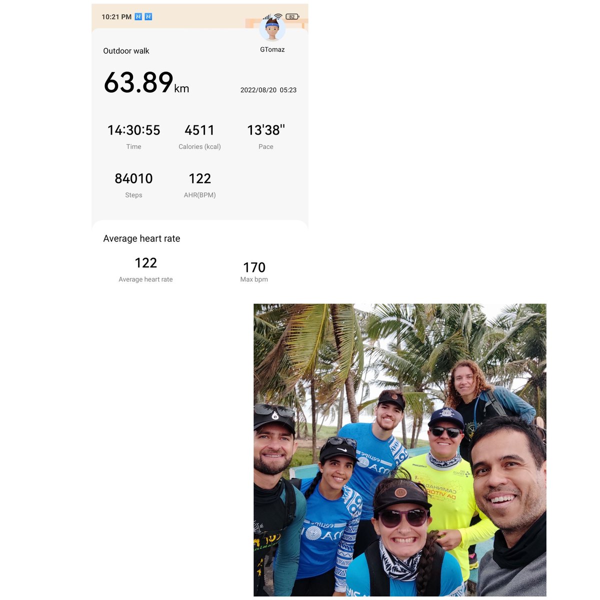 GTSilva18's tweet photo. One of the biggest overcoming challenges for me: Maceió - São Miguel dos Milagres on foot, 64 km. The walk was to celebrate the cure of cancer of my friend @walterdonio. https://t.co/16XrCtoC5y