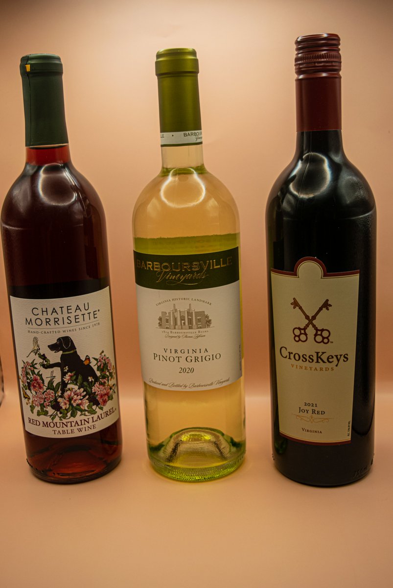 Part 1 of the Wines I bought on my wine shopping spree today. These are all wines from Virginia wineries.  Joy Red from <a href="/CrossKeysWines/">CrossKeys Vineyards</a>, Red Mountain Laurel from <a href="/ourdogblue/">Chateau Morrisette Winery and Restaurant</a>, Pinot Grigio from <a href="/Barboursville/">Barboursville Vineyards</a>