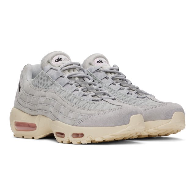 snkr_twitr's tweet image. Nike Air Max 95 ‘Grey Fog/Pink Foam’ on SSENSE 

Shop -&amp;gt; bit.ly/3cgU2Kn

#AD