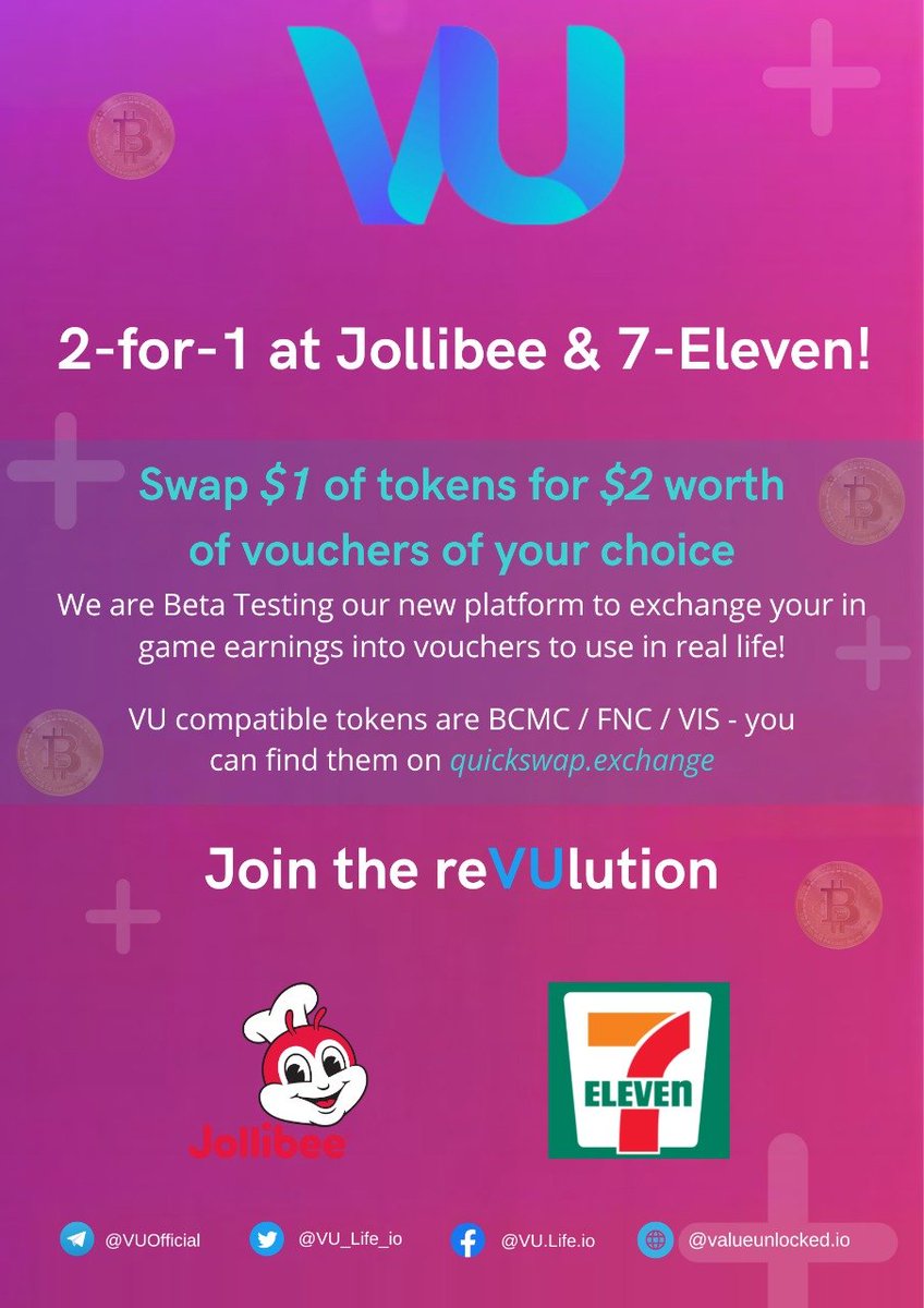 VULife_'s tweet photo. NEW COMPATIBLE #TOKENS! 
If you play #FancyBirds and #BlockchainMonsterHunt You can now #swap your #FNC and #BCMC tokens on the #VU app!  
We want your suggestions - Let us know which tokens you'd like to swap next! 
#valueunlocked #VULife #jointhereVUlution https://t.co/Hrs3fkwLep