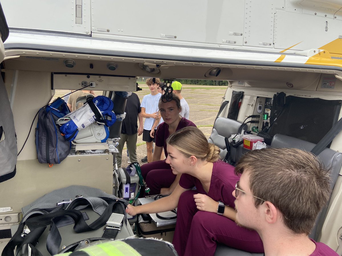 LamarCoCTE's tweet photo. Never a dull moment when Rescue 7 visits the Tech Center! Students in Health Science, Unmanned Aerial, and Metal Fab all see real life applications of the skills they are learning! Many thanks, Rescue 7! #realskillslccte https://t.co/0DGUIz5M4r