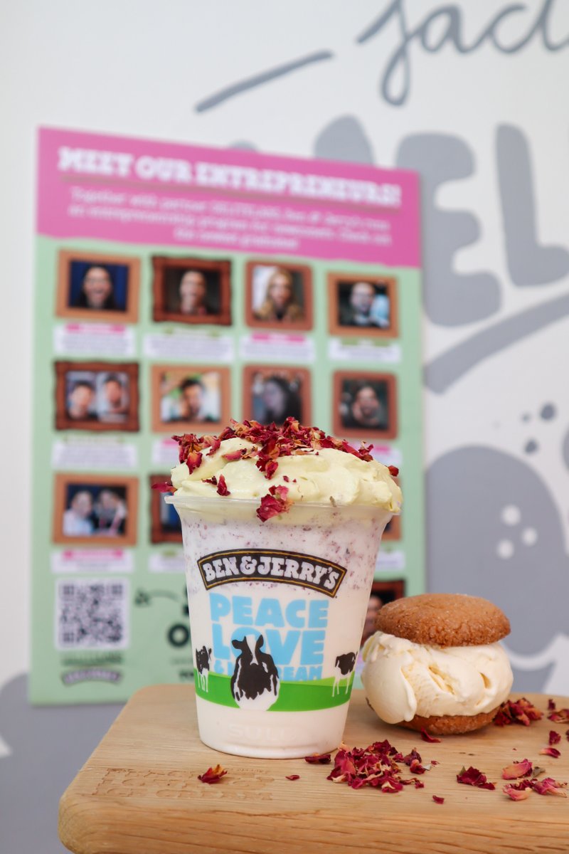 BenJerrysNL's tweet photo. Nomnom! Did you try our NEW scrumptious ice cream cookie sandwich? The crispy cardamom cookies are made by the nice folks from @Bakkerij Samen! The proceeds of this delightful treat support newcomers businesses. What are you waiting for?  Head down to our scoop shop in Rotterdam! https://t.co/fHlgZ5yRDx