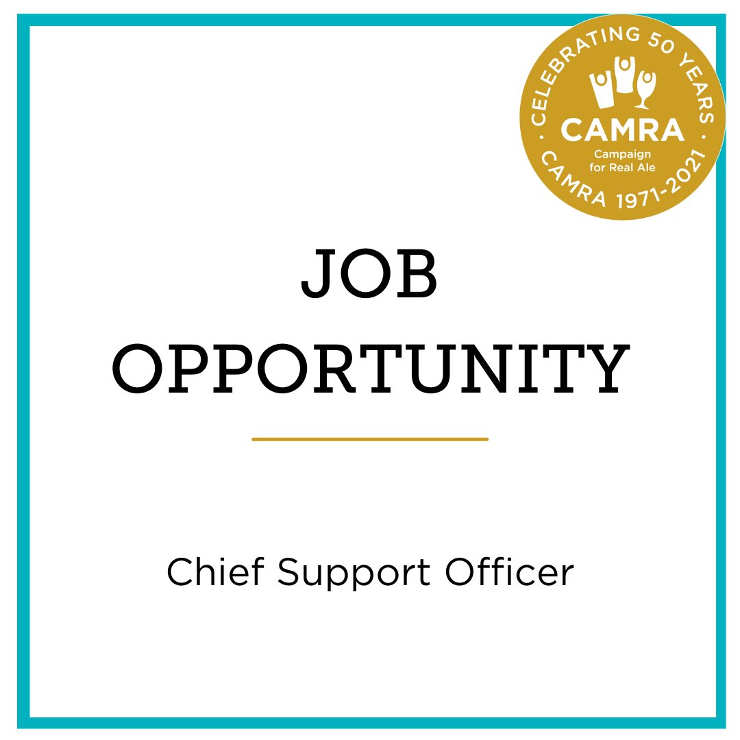📢 CAMRA is looking for a new Chief Support Officer!
This role plays an essential part in overseeing the Campaign’s financial planning, reporting and stability, maintaining fit-for-purpose governance and much more! 
👉 For full job description visit: ow.ly/4rOM50KBfwP