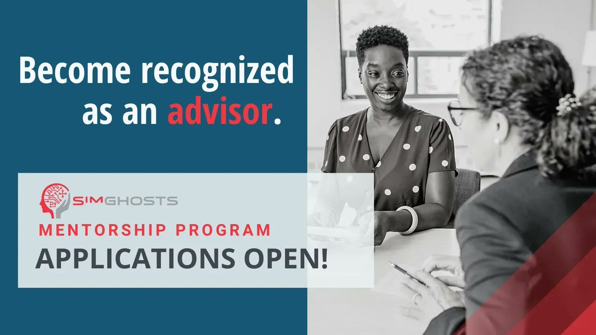 SimGHOSTS's tweet photo. Mentors will become known as advisors that are open to helping others - a skill at the top of the required list for a leader. Learn more about the SimGHOSTS mentorship program and Sign up to be a mentor today! https://t.co/OsdoqwTFZd #healthcare #simulation @TXSIMTECH https://t.co/ntWVU66fyx