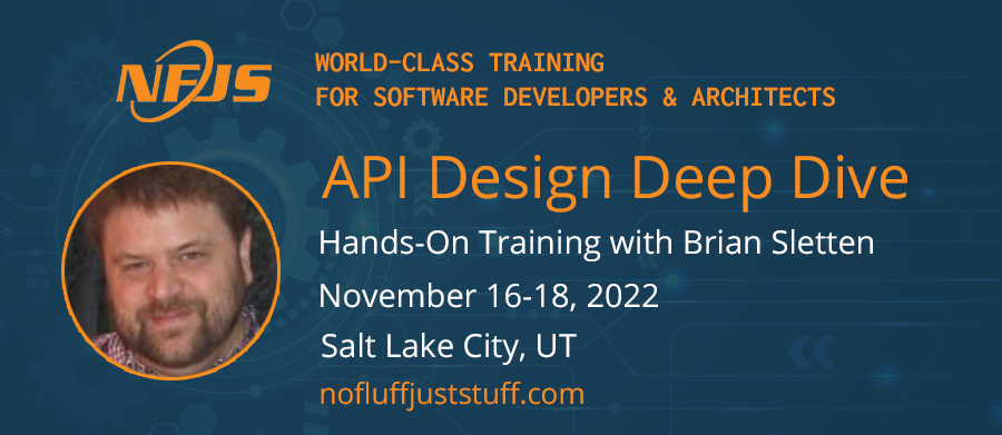 Be sure &amp; join us in Salt Lake City (or online) this fall for an exceptional three (3) Day API Design Deep Dive with @bsletten on Nov 16-18th.  

Save $300 with the early bird discount good thru 10/3
#APIs #softwaredesign 

tinyurl.com/2p8xb6z8