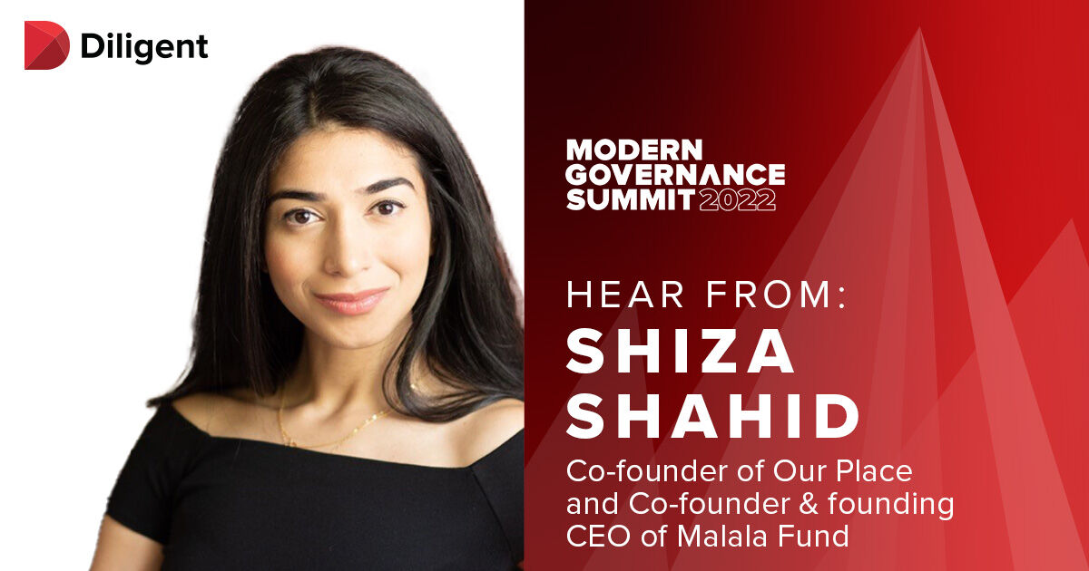 boarddocs's tweet image. We are looking forward to welcoming Shiza Shahid, ethics-focused entrepreneur and co-founder of the Malala Fund, to this year&apos;s Modern Governance Summit! Register to join us at #DiligentMGS at lnkd.in/eQFeq9v7
#Leadership #ModernGovernance