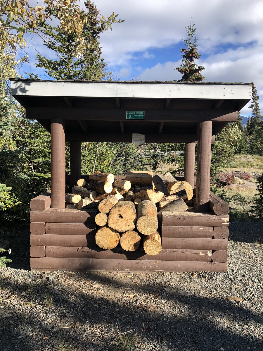 yukonrifkind's tweet photo. Nothing like starting the work week with a whine. Look at the size of these stumps at the Congdon Campground! This is by the tents only camping area. No one is going to be able to split some of these. For shame!

#Yukon #Kluane #camping https://t.co/RM8pRnUbY4