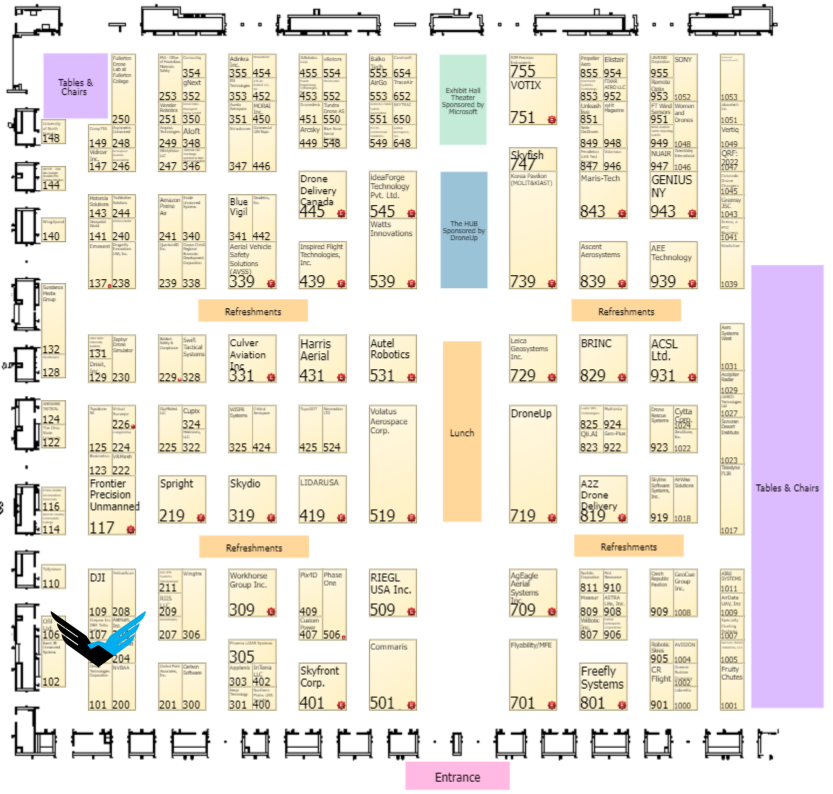 CensysTech's tweet photo. Commercial UAV is here! Take a left when you enter and find us at #Booth101!
Bottom left corner on the floorplan below--stop by to see our latest #drone tech!
#BVLOS #LiDAR #mapping https://t.co/IjFmKdijKw