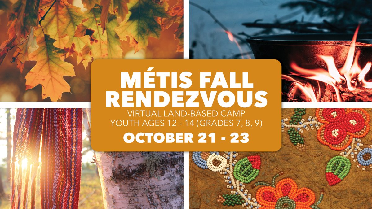 MetisNationON's tweet photo. Join us virtually from October 21 to 23 for this 3-day camp filled with cultural workshops for Métis youth to practice traditional skills and knowledge in their own communities. To sign-up visit: https://t.co/DBJE80mUzQ #MNO #Youth #VirtualCamp https://t.co/VUPRiagJfV