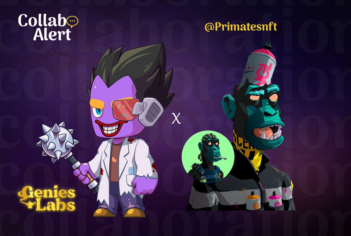 GeniesLabs's tweet photo. Genies are delighted to announce a WL collaboration with @Primatesnft ✨

3 wishlist (WL) to win 🔮

Like, RT, follow @GeniesLabs and @Primatesnft &amp; Tag friends

48h https://t.co/6aQ1iBeFwx