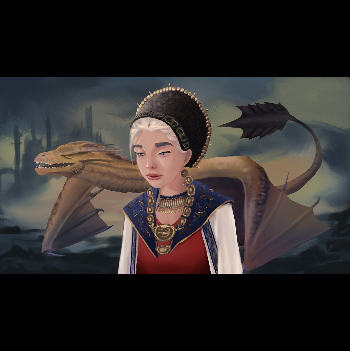 KMusavver's tweet photo. A #practice #illustration for one of the shows I'm watching #HouseoftheDragon #HouseOfTheDragonHBO #gameofthrones #Pakistani #digitalart #krita https://t.co/lbNPHnEwbI