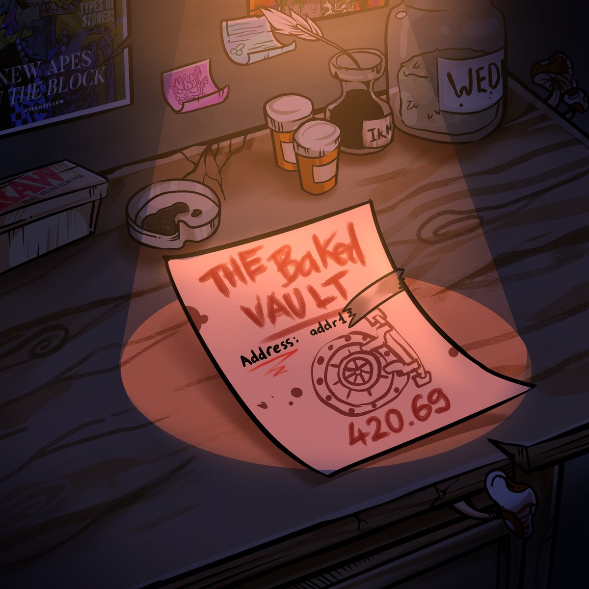 Remember the diary? 
We noticed a piece of paper sticking out of it. 

𝐓𝐡𝐞 𝐁𝐚𝐤𝐞𝐝 𝐕𝐚𝐮𝐥𝐭… ?

𝐑𝐓 &amp; 💚 so that we can get to the bottom of this.
If anyone knows what it means, comment below.

#StayBaked 🤙
#CNFT #CNFTCommunity #ADA