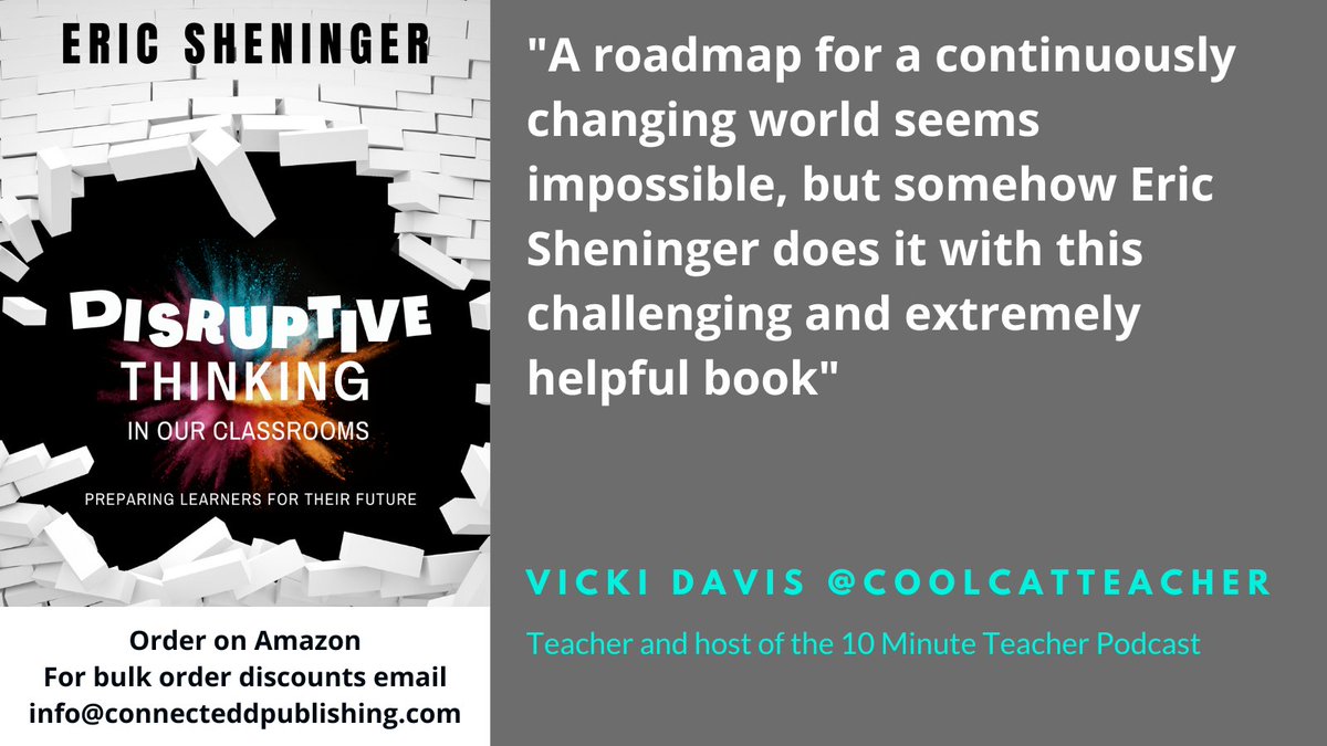 I appreciate <a href="/coolcatteacher/">Vicki Davis</a> sharing her thoughts on #DisruptiveThink. Grab your copy today bit.ly/DisruptiveThink #edchat #edutwitter