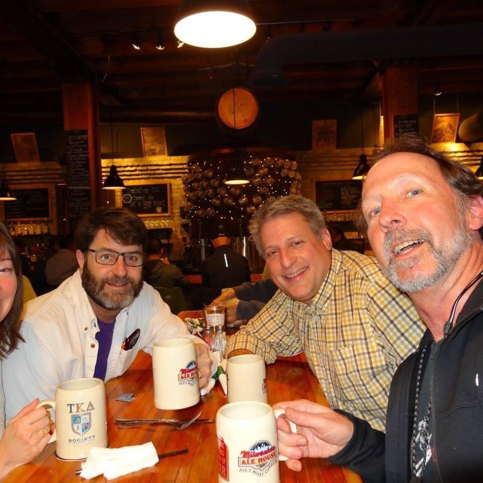 MkeAleHouse's tweet photo. Today's Hours: Kitchen 11am-9pm, Bar 11am-10pm, Hopside Bar 5pm-9pm

Today we raise our mugs in honor of Mike Bersch, who passed away last Thursday. Mike was Mug Club member numbers 1&amp;2, creator of Louie’s Last Regatta, and a great friend of the Ale House.  #6MoreDays https://t.co/5Kn66Fo6by