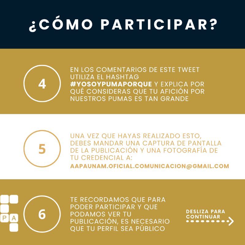 AAPAUNAMOficial's tweet photo. ¿Eres Universitari@ y el fútbol es una de tus pasiones? ¿Vibras de emoción cada vez que @PumasMX salta a la cancha? ¡Participa en nuestra dinámica para ganar una playera autografiada por los jugadores del equipo más grande de #México !

#YoSoyPumaPorque #YoSoyAAPAUNAM #UNAM
