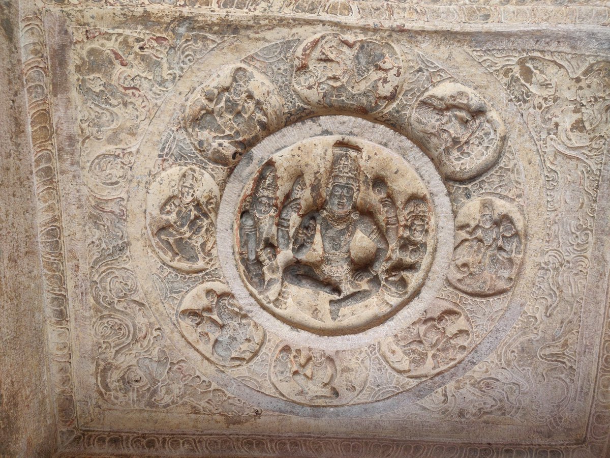 KalkiCalling's tweet photo. The monolithic ceiling art from yester years at #Badami #cavetemples! How rich our Hindu ancestry was! @LostTemple7 https://t.co/0k1bS8Y9b6