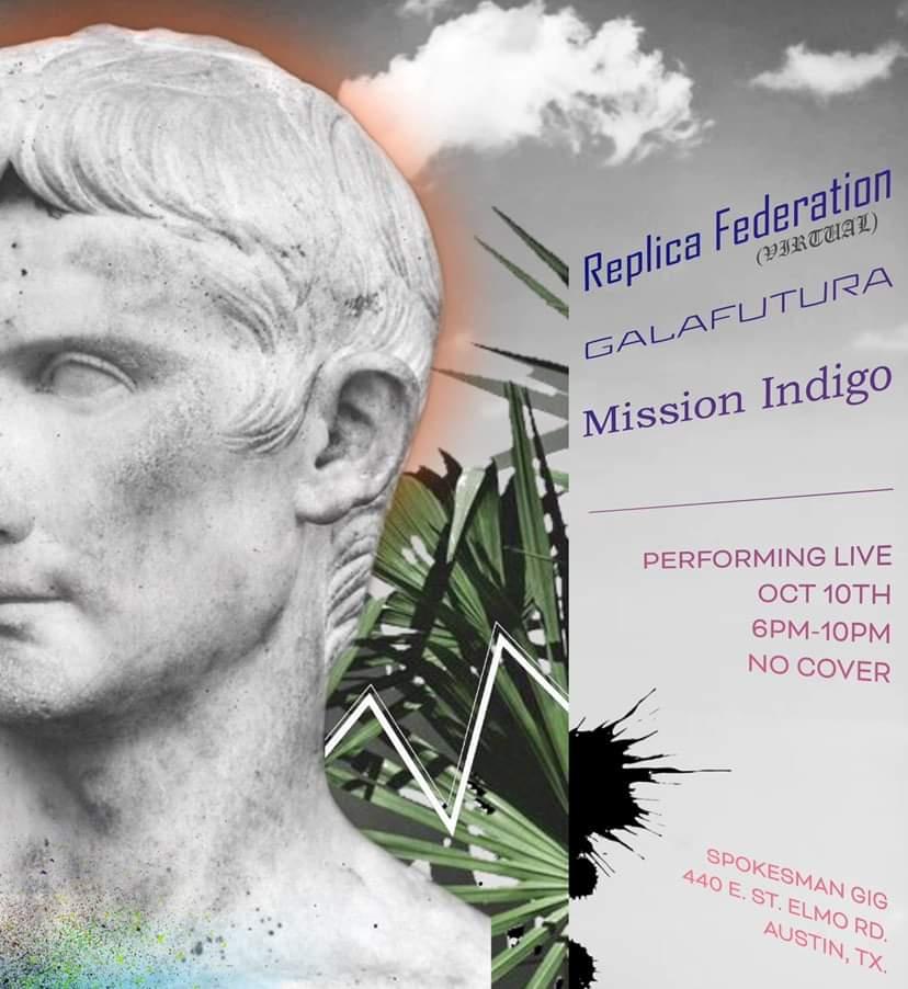 Mission_Indigo's tweet photo. Mission Indigo live in effect featuring two Texas greats:
@GALAFUTURA @ReplicaFed 
Free to attend and I'll be spinning all your fav VW between sets! From 6pm to 10pm https://t.co/5eyT9uboTU