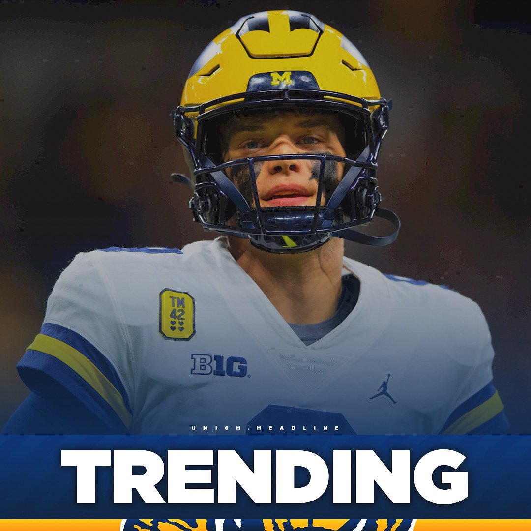 umichheadline's tweet photo. Trending: Michigan QB JJ McCarthy is running a 4.5 second 40 yard dash, according to Head Coach Jim Harbaugh

Only 3 QBs in the NFL are faster then JJ McCarthy. Those QBs are Kyler Murray, Lamar Jackson, and Justin Fields👀 The average 40 yard dash for a QB is 4.93 #GoBlue〽️ https://t.co/2tSiNGxG42