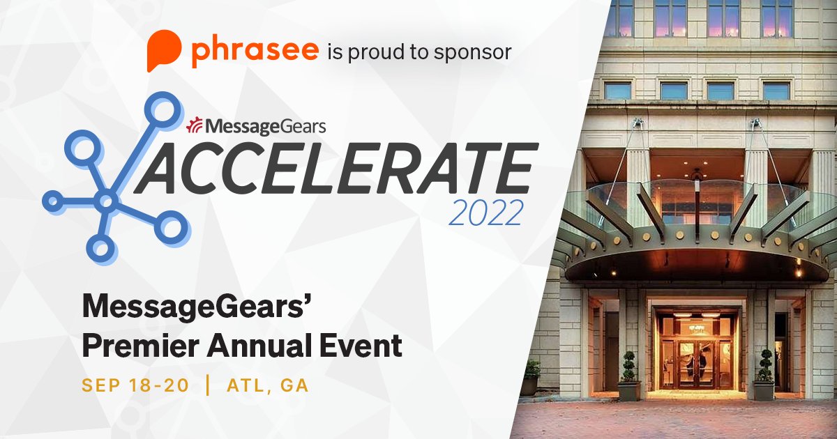 Phrasee (@phrasee) on Twitter photo You wanna peach of us? 🍑 We're off to Atlanta for #Accelerate2022 later this month, hosted by <a href="/MessageGears/">MessageGears</a>
As proud sponsors, we'll be hosting a roundtable all about how you can click with your customers through experimentation, see you there! 👉 messagegears.com/accelerate22-r… You wanna peach of us? 🍑 We're off to Atlanta for #Accelerate2022 later this month, hosted by <a href="/MessageGears/">MessageGears</a>
As proud sponsors, we'll be hosting a roundtable all about how you can click with your customers through experimentation, see you there! 👉 messagegears.com/accelerate22-r…