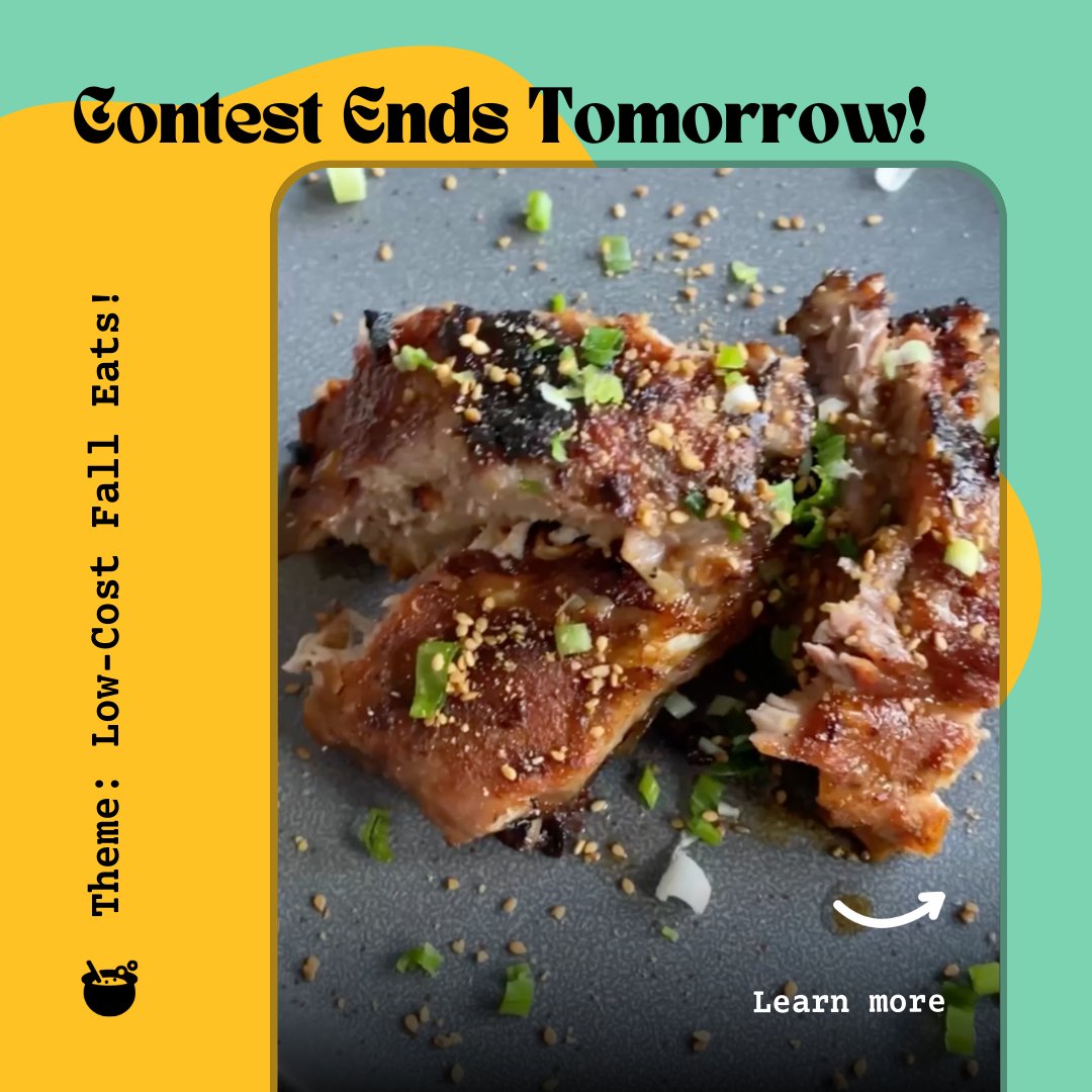 MixoHq's tweet photo. Our low-cost Autumn meal contest ends tomorrow! Submit your themed recipe in the app for your chance to win $1,000!

Full Rules: https://t.co/0B0cYtMs5x https://t.co/X59EomqA52