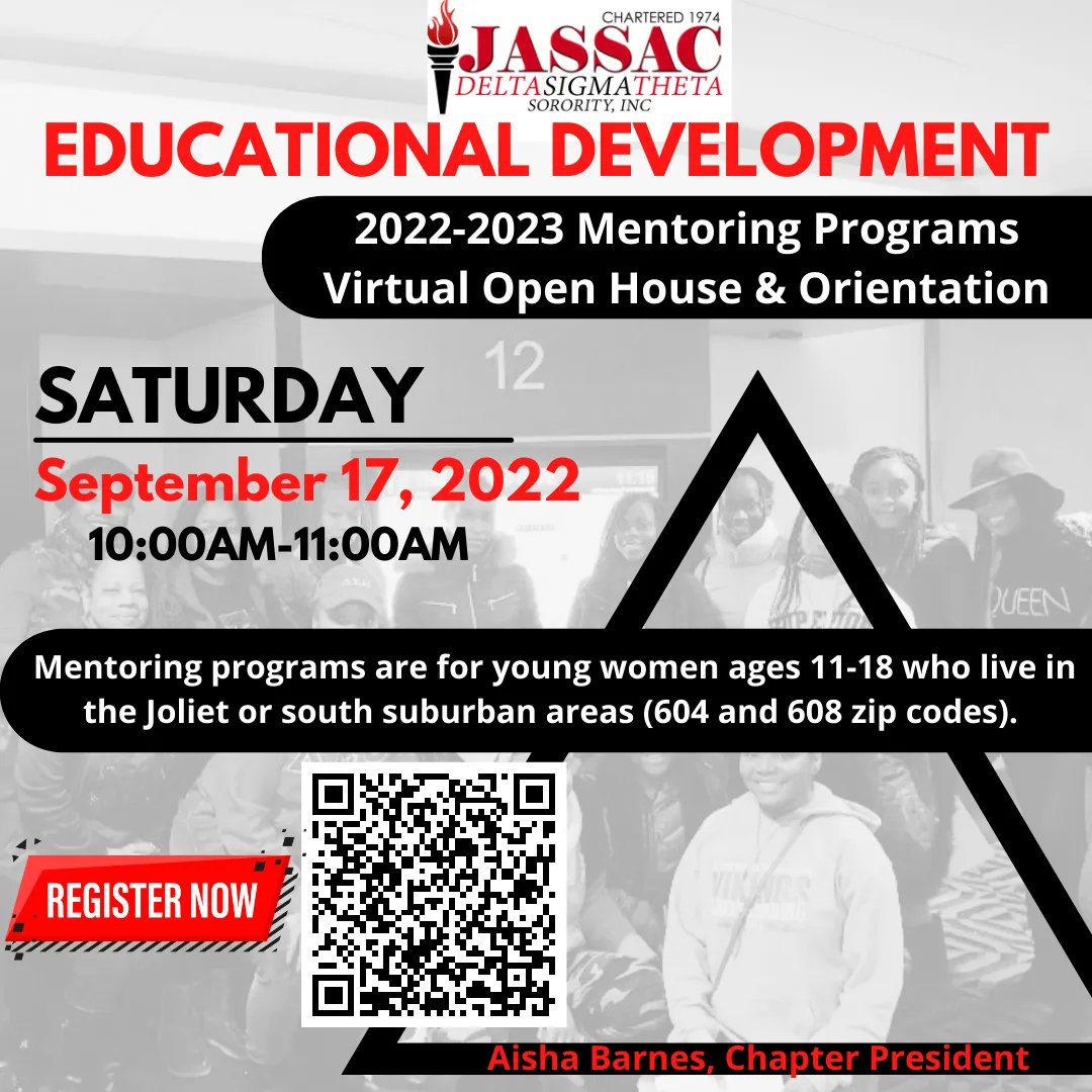 Educational Development is BACK and WE WANT YOU! All young ladies ages 11-18 are welcome to join our dynamic mentoring groups! For more information please join us on Saturday, September 17th at 10:00 a.m.  for our Virtual Orientation for parents and guardians!