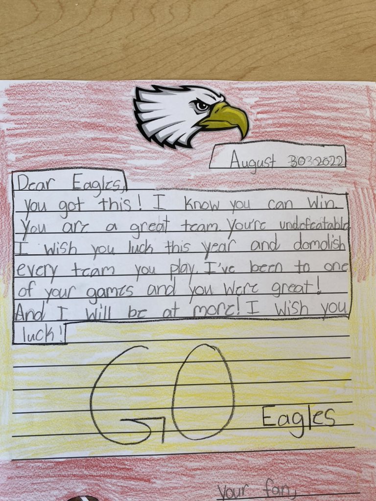 BWEagleFB's tweet image. Huge shout out to the PRE students who took time to to write our guys letters last week.  Our community is special!  @BWLSD @McLane_Ryan #PTR