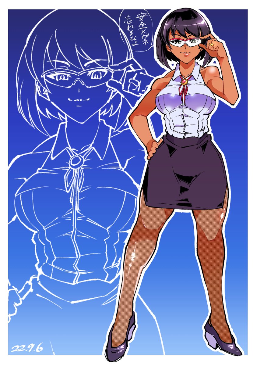 時間切れでできなかった処理と、もっとオレンジ寄りの肌に直すとこう。体温高そうだぜ先生。 