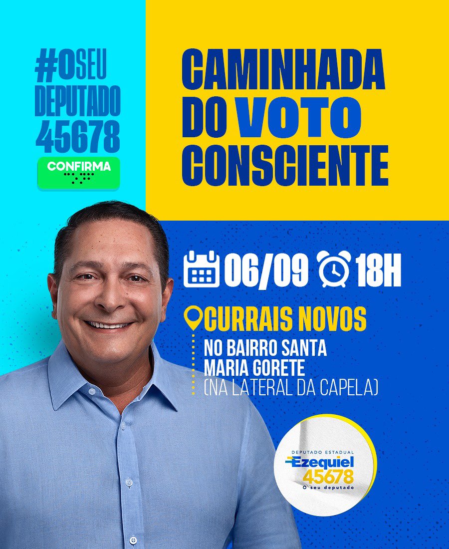 Alôoooo Currais Novos! É hoje! Às 18h 🗓

Caminhada do voto consciente! 🚶🏻 

💪🏼 Vamos todos! 4️⃣5️⃣6️⃣7️⃣8️⃣

#agenda #campanha #curraisnovos