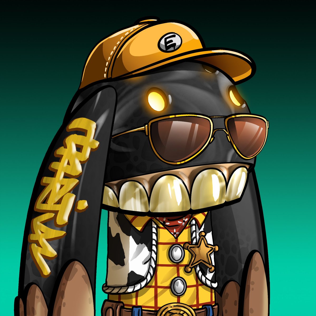 EarpitzNFT's tweet image. Flip’s back ! Wearing his favorite childhood character’s getup, can you guess who it is ? 🤠