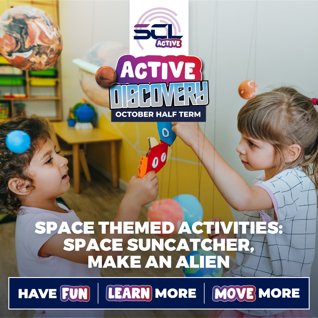 SCLActive's tweet photo. At SCL Active the fun never stops! And this October our Half Term Club is going to be out of this world as we will be making aliens and discovering the solar system 🌌
So, if your child loves space don’t forget to book: https://t.co/0mfVZkKmAy
#ActivityExperts #OctoberHalfTerm https://t.co/7P0KOcvzEc