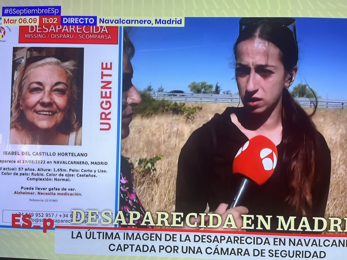 Mónica Pérez (@moniketaperez) on Twitter photo 👇🏻👇🏻👇🏻👇🏻👇🏻👇🏻
Mis primas llevan 18 días buscando a su madre Isabel. Pese a su desesperación, atienden a todos los medios. Se agradece el apoyo, pero NECESITAN seguir difundiendo.Son unas campeonas y su esfuerzo merece recompensa <a href="/patrichdc/">patricia engracia charalambidis del castillo</a> #buscamosaIsabel 👇🏻👇🏻👇🏻👇🏻👇🏻👇🏻
Mis primas llevan 18 días buscando a su madre Isabel. Pese a su desesperación, atienden a todos los medios. Se agradece el apoyo, pero NECESITAN seguir difundiendo.Son unas campeonas y su esfuerzo merece recompensa <a href="/patrichdc/">patricia engracia charalambidis del castillo</a> #buscamosaIsabel
