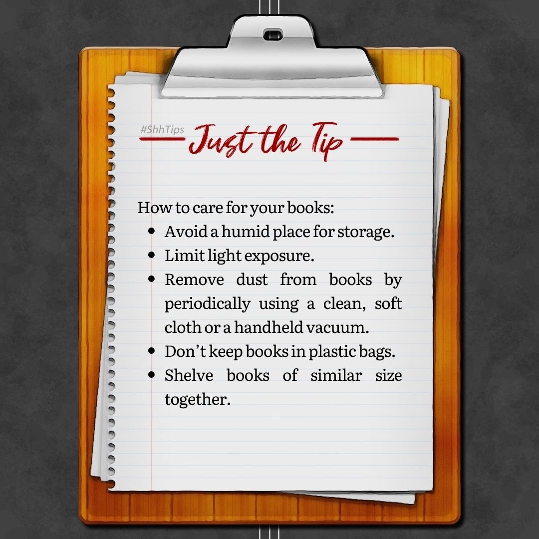 Shh_group's tweet photo. #ShhTips
Though books can fall victim to wear & tear or unforeseen damages, with TLC, books can last a lifetime for your enjoyment.
________________________________
#ShhGroup #BookClub #BookCommunity #ReaderTips #BookTips #TipsTuesday https://t.co/wFAciJDbJg
