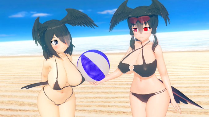 海辺に遊びに来たヤタガラス様 (2/2) 