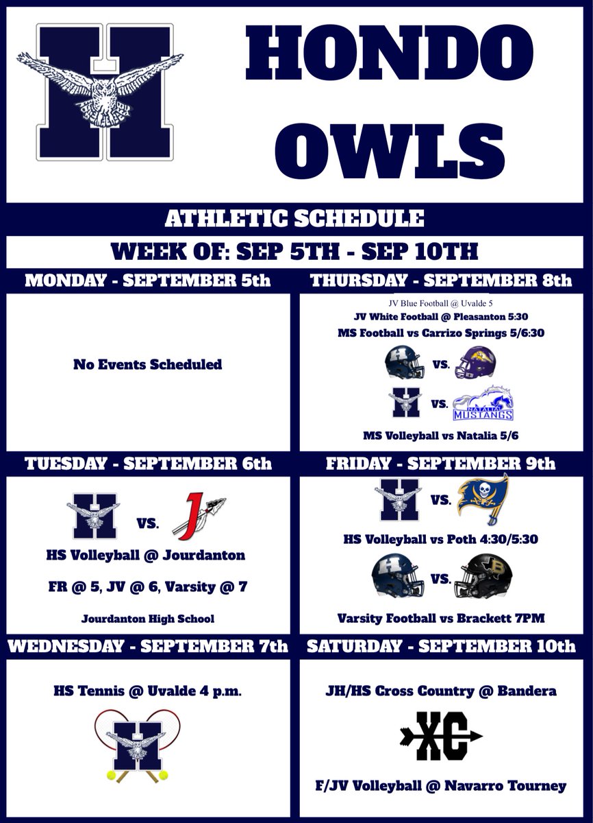 🦉 Come Out and Support The Owls This Week 🦉