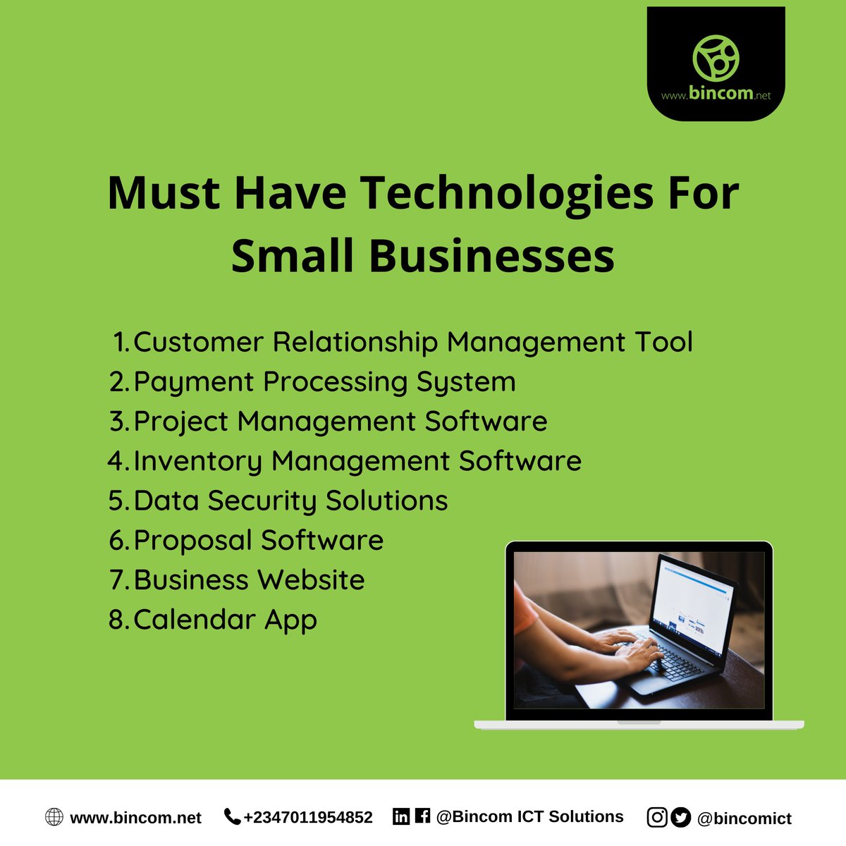bincomict's tweet photo. The responsibilities of a small business owner are varied. From project management to accounting and human resources, you have to juggle all kinds of tasks. It can get overwhelming. The above tools will make it easier to stay on top of everything.
#makeitwork #bincom #bincomict https://t.co/DugrMyyLdA