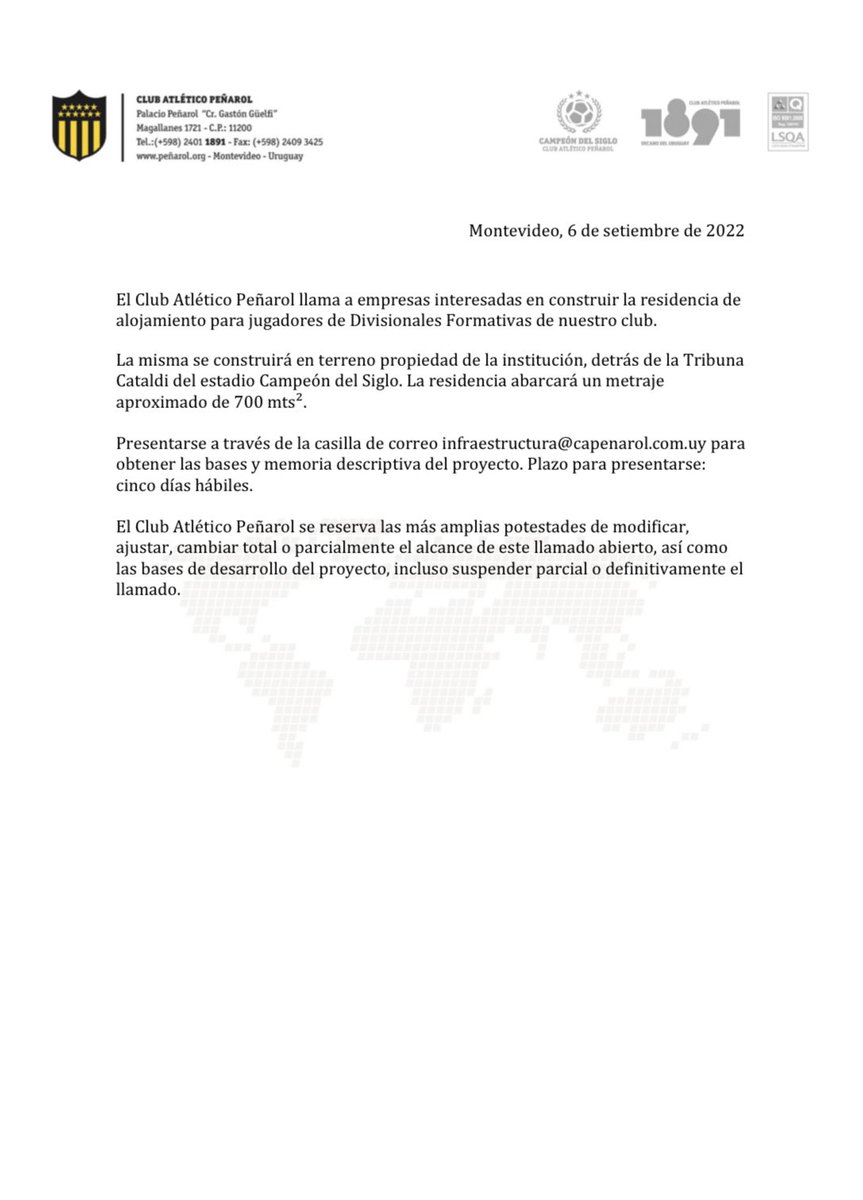 OficialCAP's tweet photo. ⚠️ Llamado a empresas interesadas https://t.co/DzpMNu7TdN