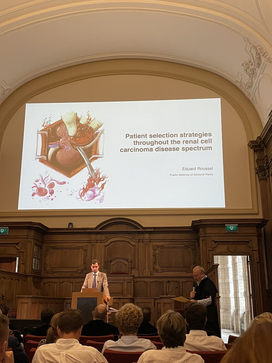 Impressive public Phd defence by @Eduardrssl 👌👌! Patient selection strategies throughout the renal cell carcinoma disease spectrum. @MaartenAlbersen @EveraertsW @joniau @KU_Leuven