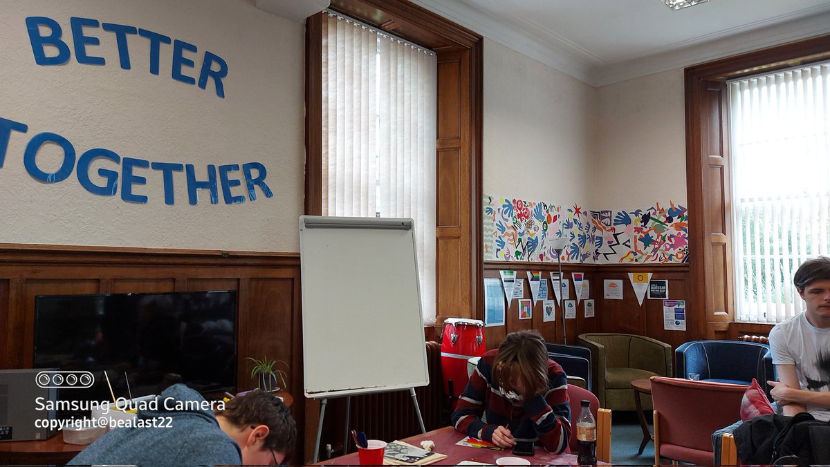 BeaLast's tweet photo. Great to see last week's artwork, created with #matisse #cutouts up on the wall in Dumfries @BetterLivesDG #autismnetwork - Thanks to all the young folk for getting involved. @IScreativecomm @HolywoodTrust #creativitymatters https://t.co/3tuuud8gB9