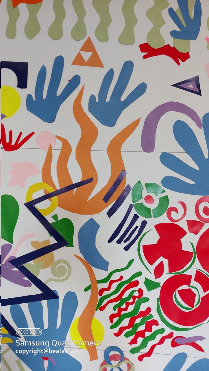 BeaLast's tweet photo. Great to see last week's artwork, created with #matisse #cutouts up on the wall in Dumfries @BetterLivesDG #autismnetwork - Thanks to all the young folk for getting involved. @IScreativecomm @HolywoodTrust #creativitymatters https://t.co/3tuuud8gB9