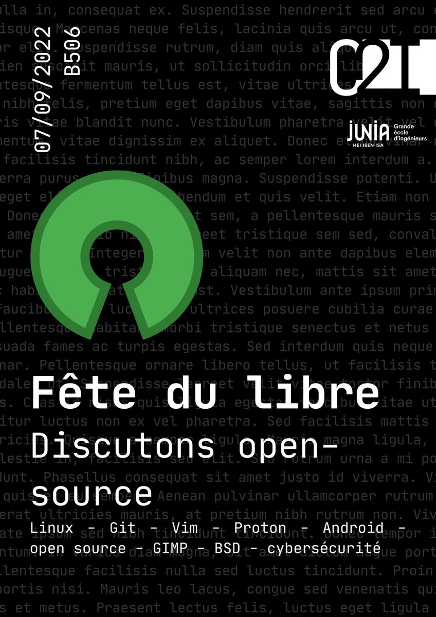 C2I_junia's tweet photo. Êtes-vous prêts pour la fête du libre ? 💻
⏰ le 07/09 de 13h30 à 15h30 et de 15h50 à 17h50
📍 Salle B506 à l’@isenlille 

Vous souhaitez y assister ? Envoyez-nous un petit message. 

A demain les CIR1 et CNB1 ! 👋 https://t.co/eveRPMu3Qv