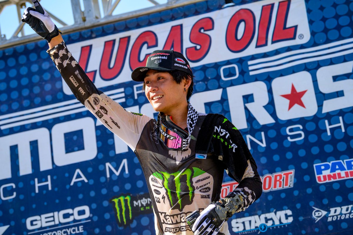 RK Chain and Excel Rim Sponsored Team, Monster Energy Pro Circuit Kawasaki’s Jo Shimoda raced to second overall with a 4-1 and secured second in the championship standings.  Congrats!
rkexcelamerica.com
global.rk-japan.co.jp 
excel-rim.com/index.htm